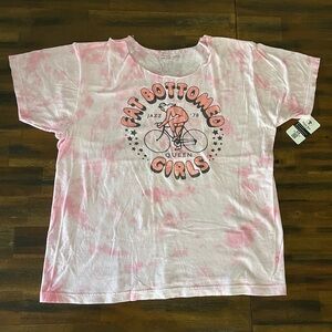 Modified and Hand Dyed Queen “Fat Bottomed Girls” Graphic Tee